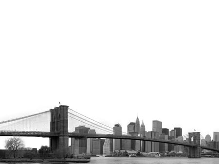 Untitled Wallpaper - black and white, brooklyn bridge, sky