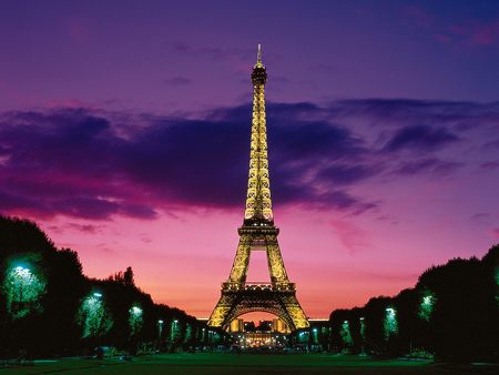 Eiffel Tower - clouds, paris, tower, night, france, sky, eiffel tower