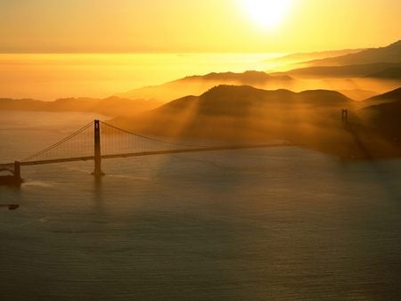 Sunset - Golden Gate Bridge - San Fransisco - golden gate bridge, california, san francisco