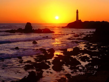 Untitled Wallpaper - golden sunset, san mateo county, pigeon point, california