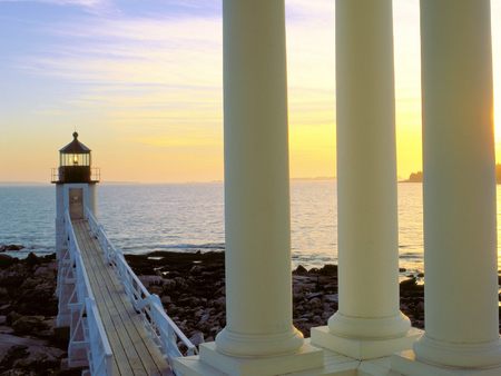 Untitled Wallpaper - maine, lighthouse at sunset, marshall point