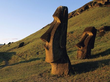 Untitled Wallpaper - moai statues, easter island, chile