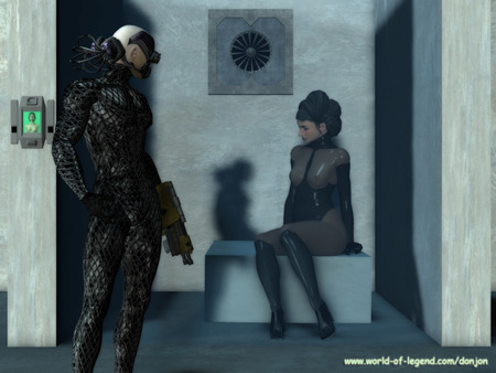 Space Captive - prisoner, prison, cell, female, guard