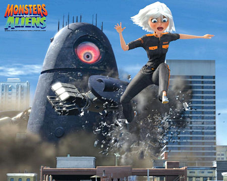 Monsters vs Aliens - mass, ginormica, gelatinous, brains, bob, brawn, dreamworks