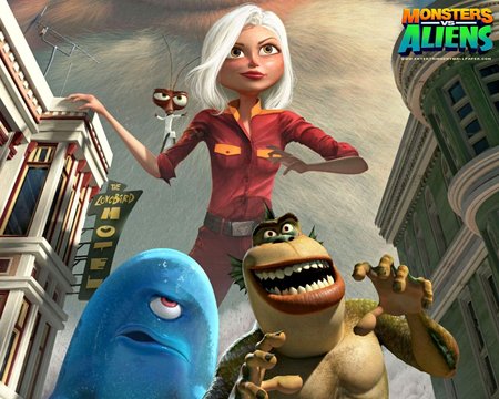 Monsters vs Aliens - monsters vs aliens, ginormica, gelatinous, brains, dreamworks, mass, missing link, bob, insectosaurus