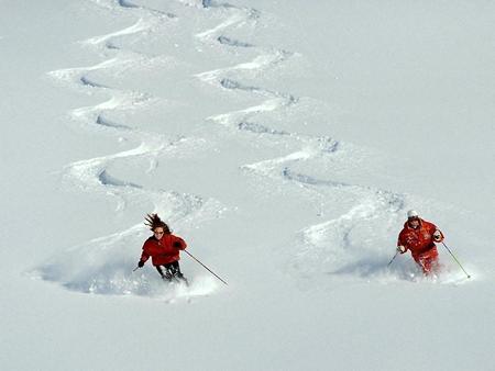 Skiing !!! - white, sport, girl, skiing, boy, snow