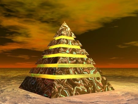 power of the pyramid - sky, abstract, 3d, piramid, fantasy