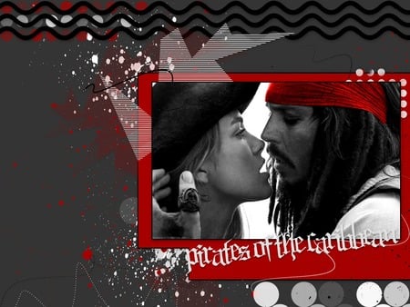 pirates of the caribbean - abstract, people, pirates, movie, kiss