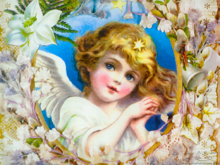 victorian angel - flowers, angel, other, victorian