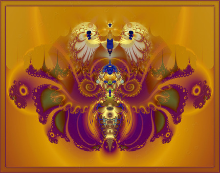 BUTTERFLY FRACTAL - butterfly, rose, color, fractal