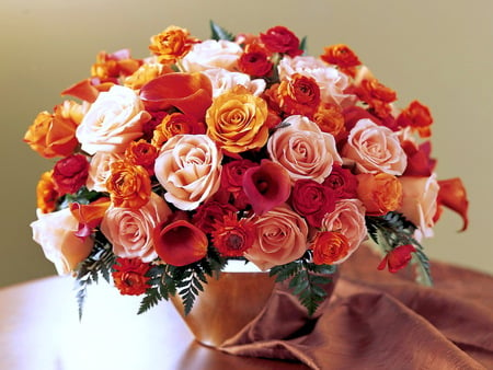 Flowers for Tedisoo - coral, roses, pink, peach, orange, flowers, bouquet