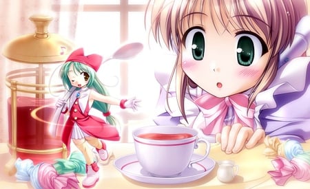 Tea spiker - girls, purple, pretty, pink, cute, anime