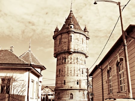 The Castle of Water - monuments, arhitecture, photography, sepia