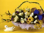 spring floral basket