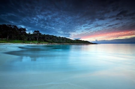 Lake Tranquility - sky, lake, clouds, blue, tranquil