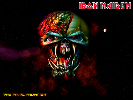 Iron Maiden - logo, maiden, band, frontier, space, music, metal, eddie, final, heavy, iron