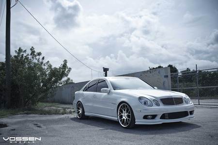 Mercedes Benz E Class - vossen wheels, white, tuning, benz