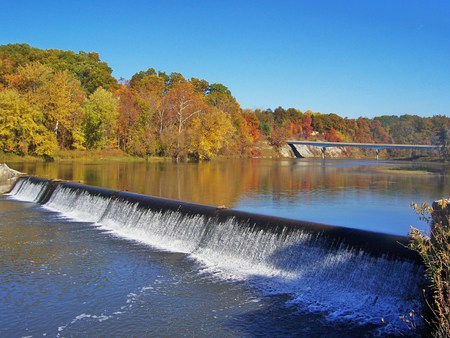 Autumn Beauty - relaxing, fall, reflection, beautiful, river, leaves, waterfall