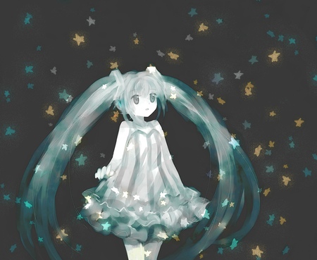 Miku - vocaloid, anime, female, miku hatsune, hatsune miku, long hair, green hair