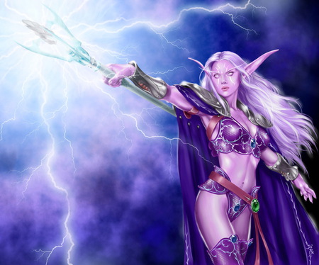 Elf Wizard - beauty, elf, abstract, wizard, magic, wallpaper, fantasy