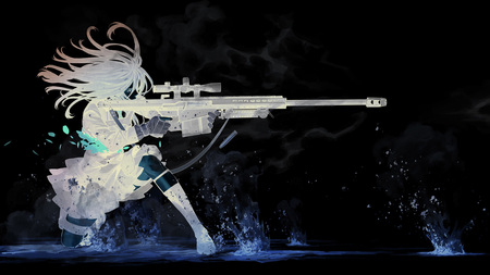 Upgraded - girl, anime, cool, gun