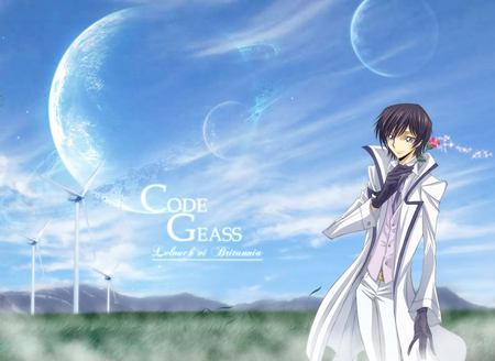 Lelouch - anime, sky, code geass, cg