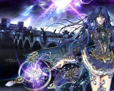 CG Anime - cg, lightening, anime, purple