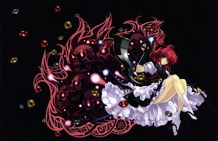 shinigami - skulls, skythe, anime, girl, death, shinigami