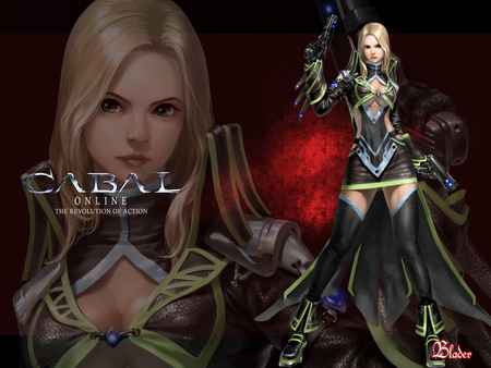 The Revolution of Action - female, boots, guns, girl, cabal, blonde hair, long hair, short skirt, weapon, thigh highs, games, coat, video games, lone, blue eyes