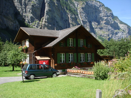 mountain chalet - nature, mountains, chalet, switzerland