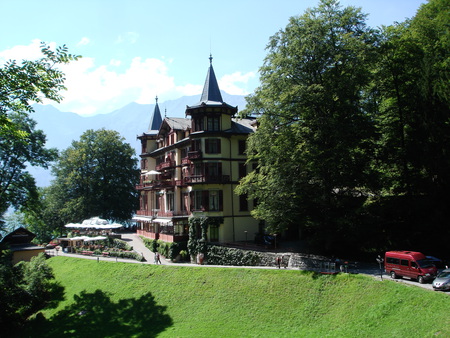 wonderful hotel from golden ages - hotel, switzerland, houses, nature