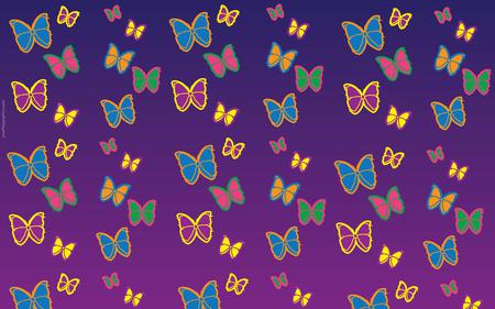 TWITTERFLY - twitter, purple, neon, butterflies