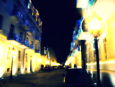 new year - house, new year, lights, lamp, houses