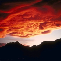 Red Clouds Above Mountains