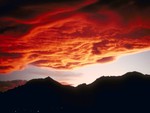 Red Clouds Above Mountains