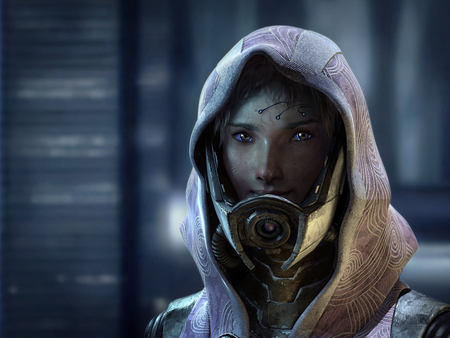 mass effect - 360, effect, mass, girl, pc, x, mask, alien, box