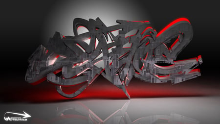 3D Graffiti - graffiti, art, abstract, 3d