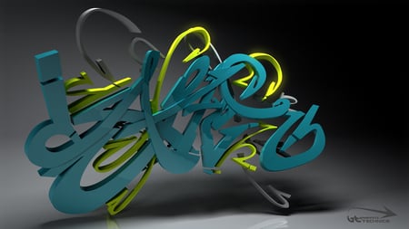 3D Graffiti - graffiti, abstract, 3d, art