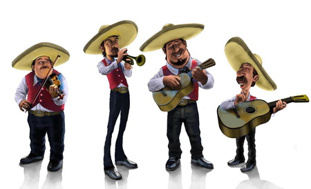 los mariachis - music, fantasy, mexico, mariachis, wallpaper