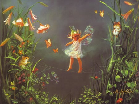 Secret Garden - mouse, fairy, butterfly, bird