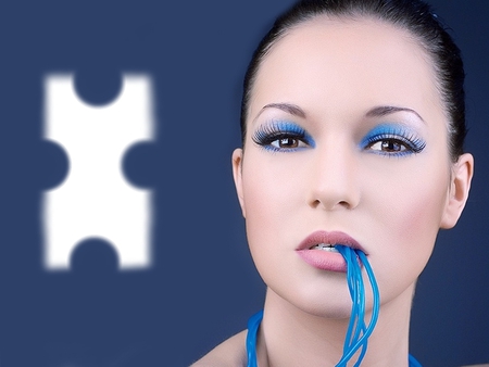 Blue - makeup, pattern, model, blue