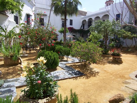 beautiful patio - flowers, beautiful, garden, patio