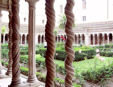 Roma - church courtyard, italy, plants, roma