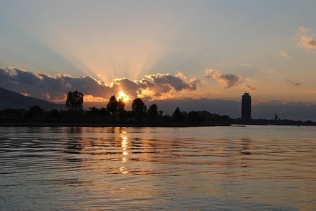 Rays and reflections - reflections, nature, rays, water