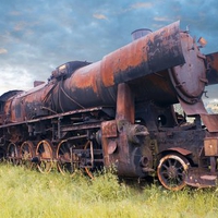 Old and Rusty Steam Engine