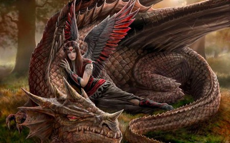 Sorceress & her Dragon