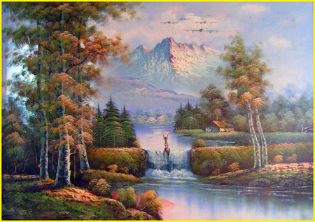 A BEAUTIFUL LNDSCAPE - painting, gorgeous, a, beautiful