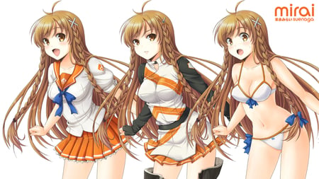 Development.. - anime, bikini, schooluniform, girl, sunaga mirai