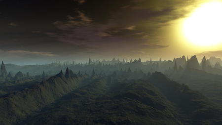 Aldebaran Merkur II (Sunset) - star, surface, terragen classic, sunset, aldebaran, planet