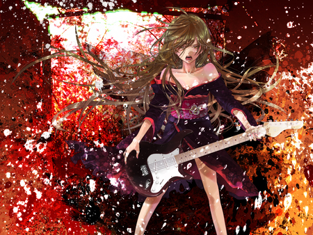 Guitar girl - guitar, music, vocaloid, anime, girl